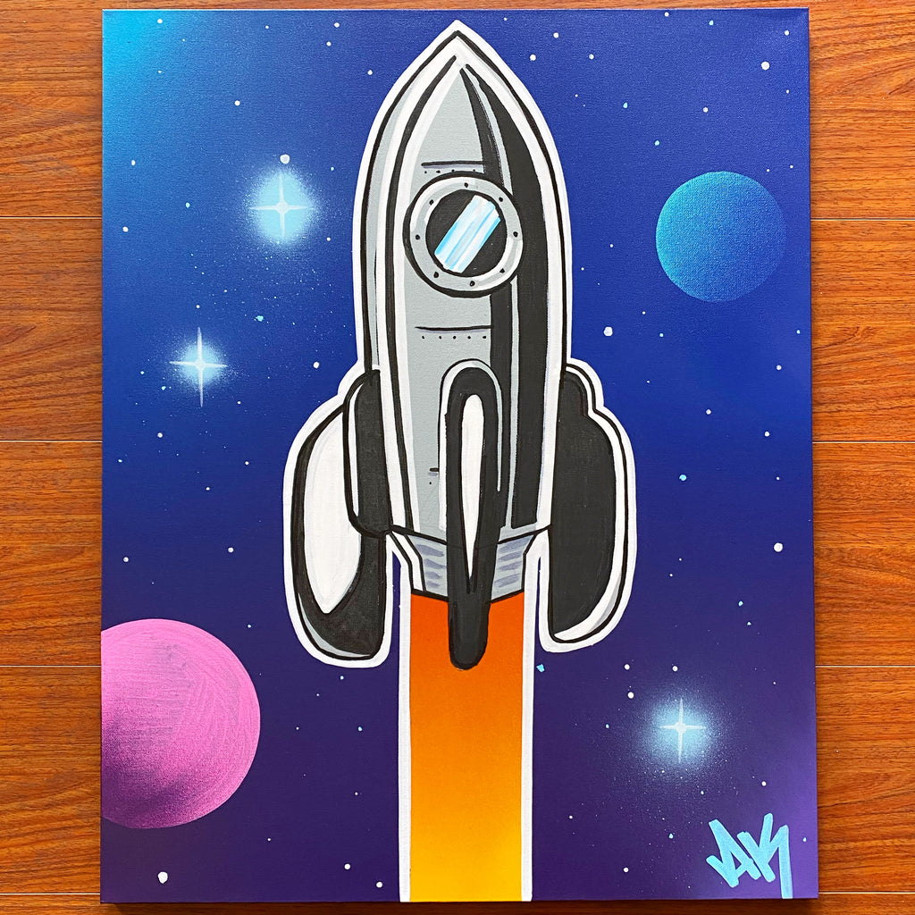 Rocket Love - 24x30 Art Print or Original | Akeemraheem Art